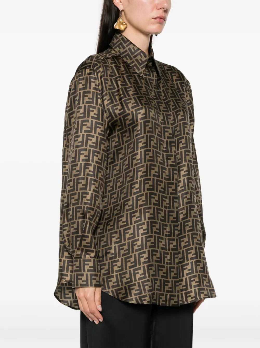 Fendi Monogram Silk Shirt - image 3