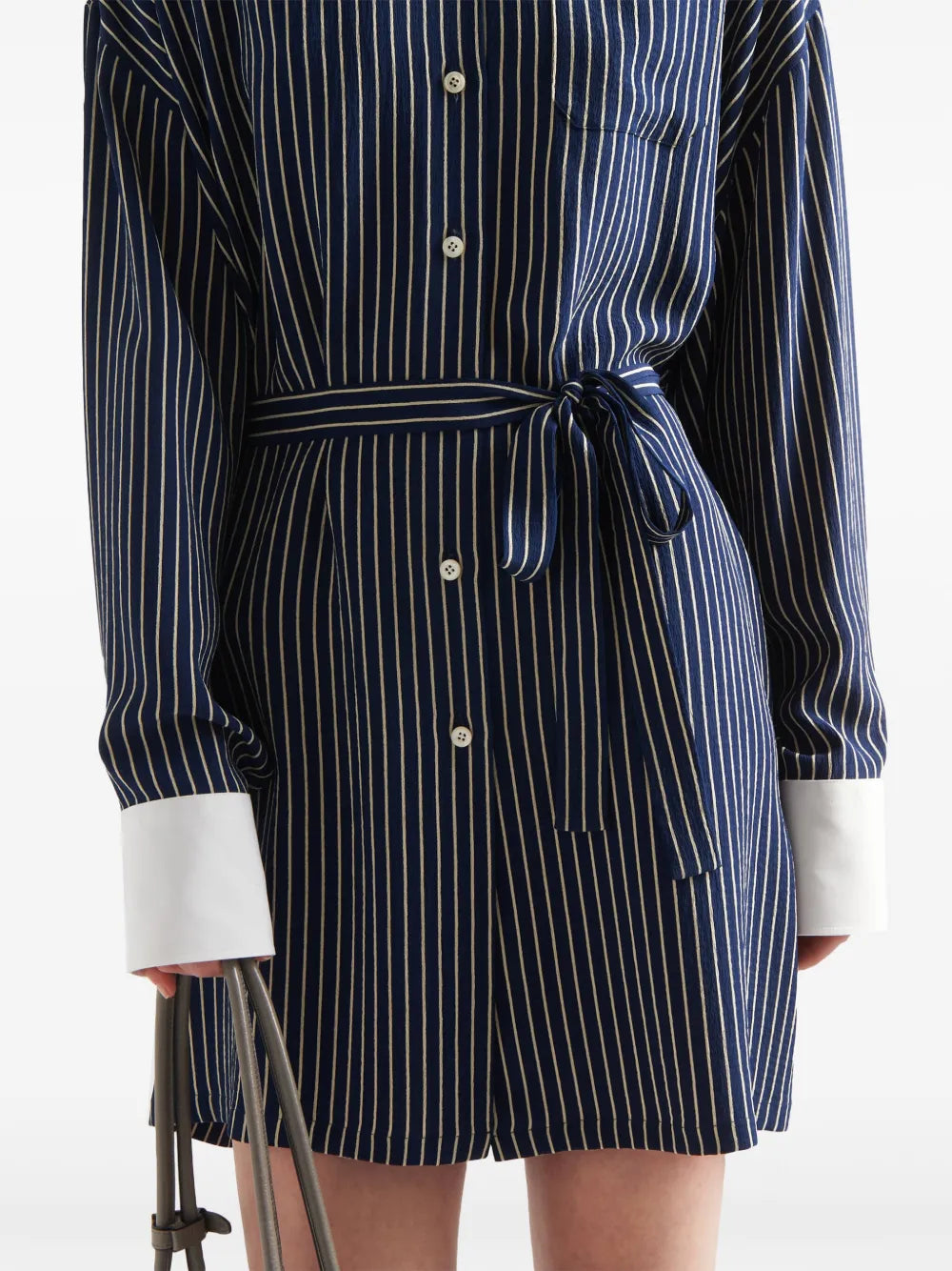Prada Navy Striped Oversized Shirt - image 7