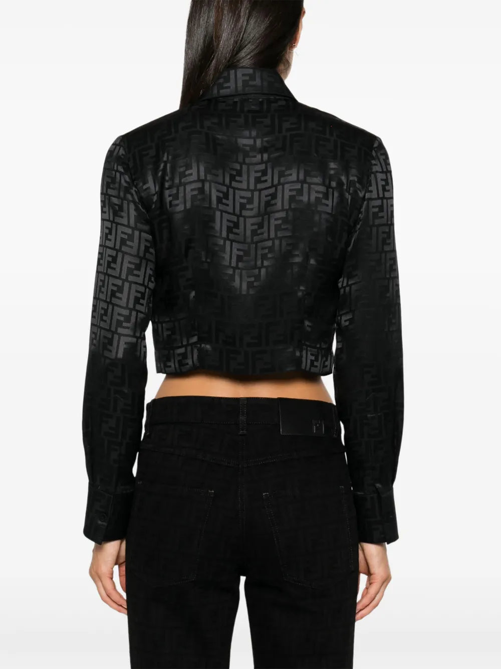 Fendi Black Monogram Slim-Fit Jeans - image 6