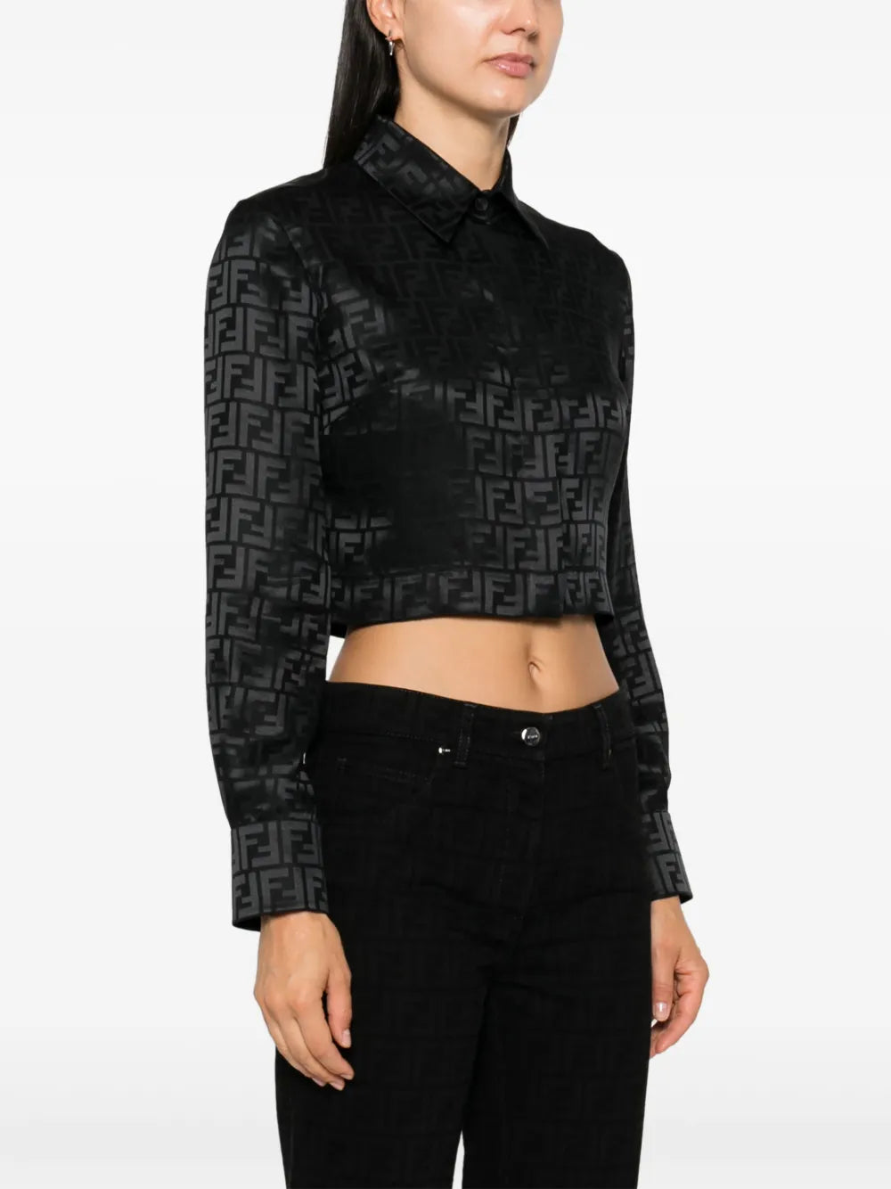 Fendi Black Monogram Slim-Fit Jeans - image 3