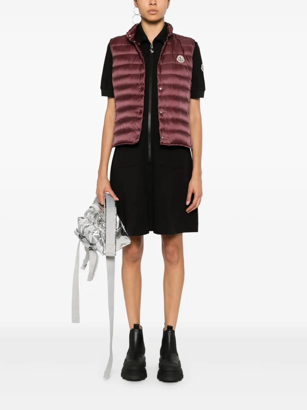 Moncler Burgundy Quilted Down Vest - image 2