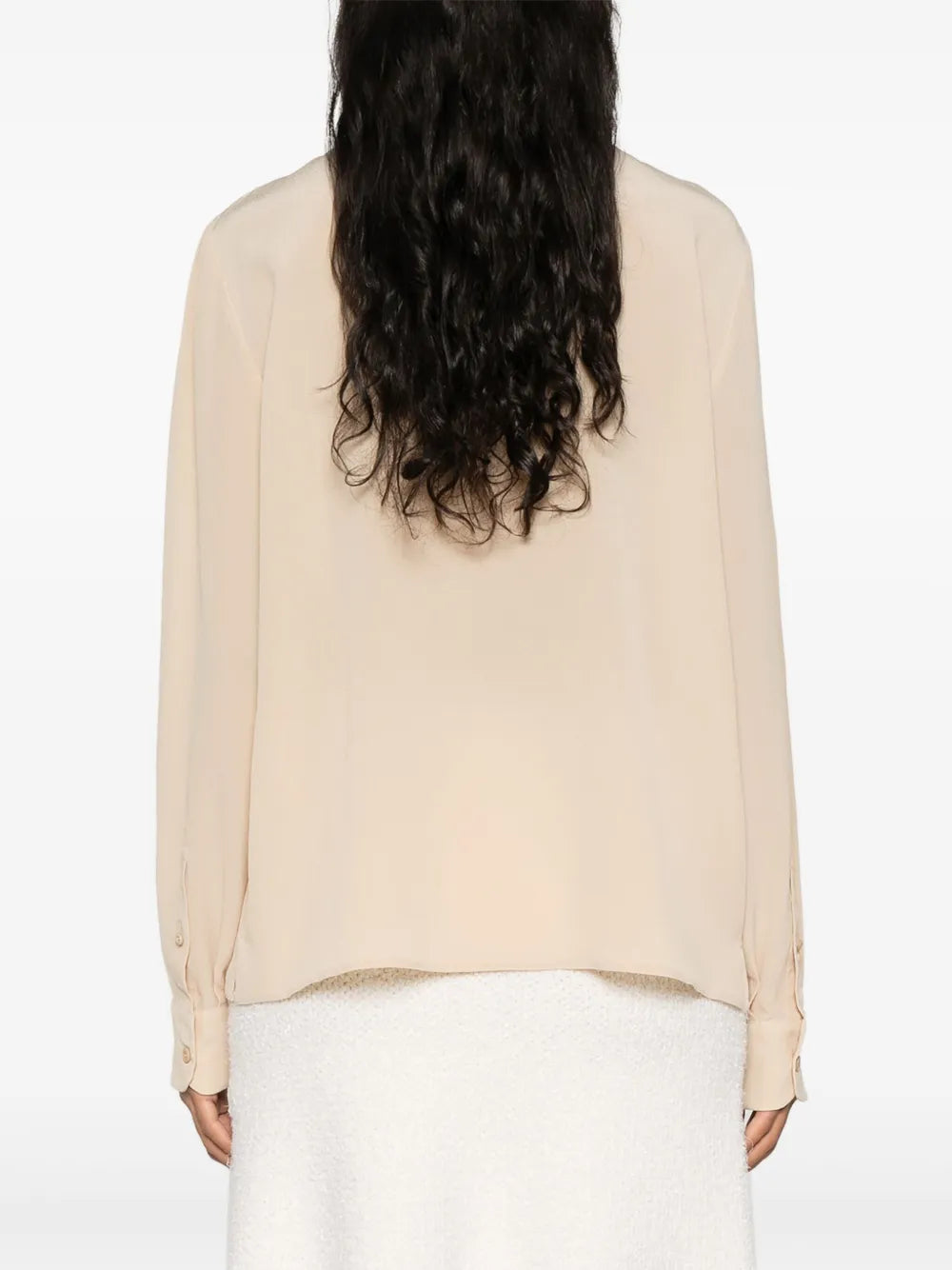 Prada Cream Silk Bow Collar Blouse - image 6