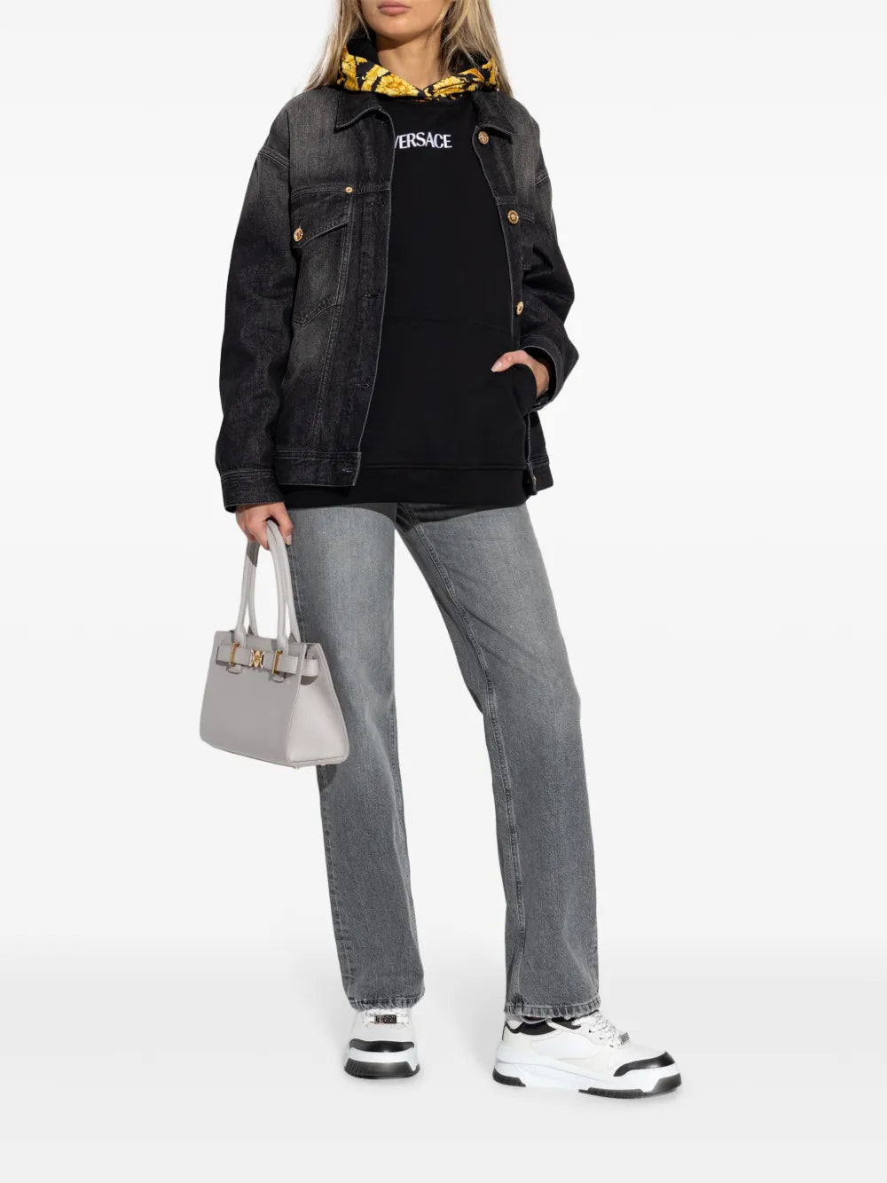 Versace Oversized Medusa Button Denim Jacket - image 2
