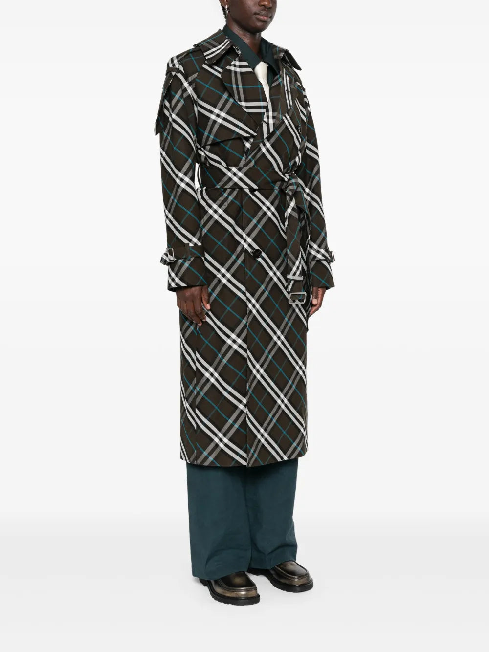 Burberry Checked Trench Coat - image 3