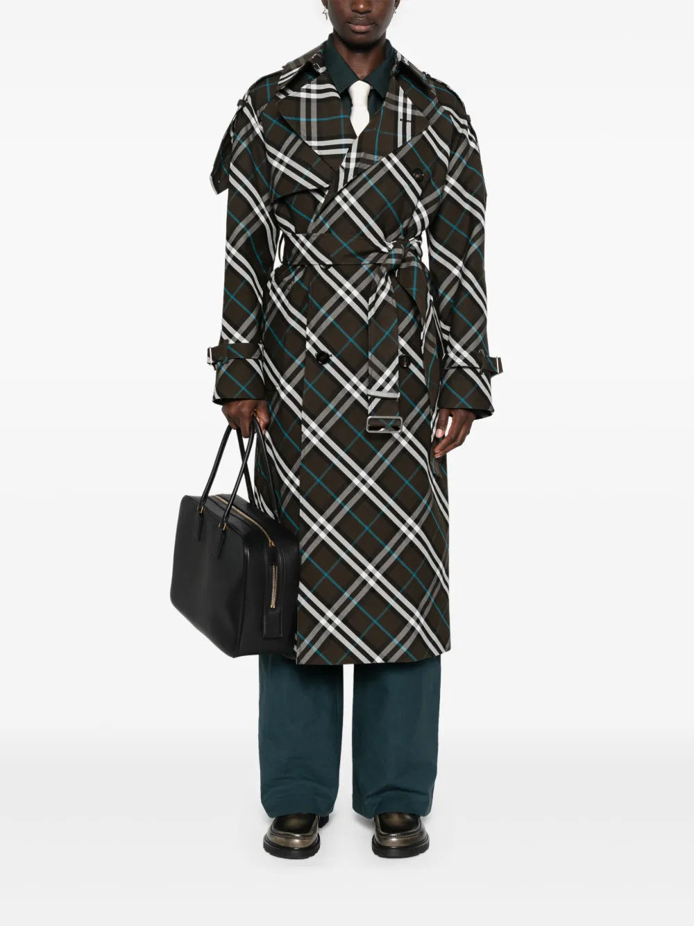 Burberry Checked Trench Coat - image 2