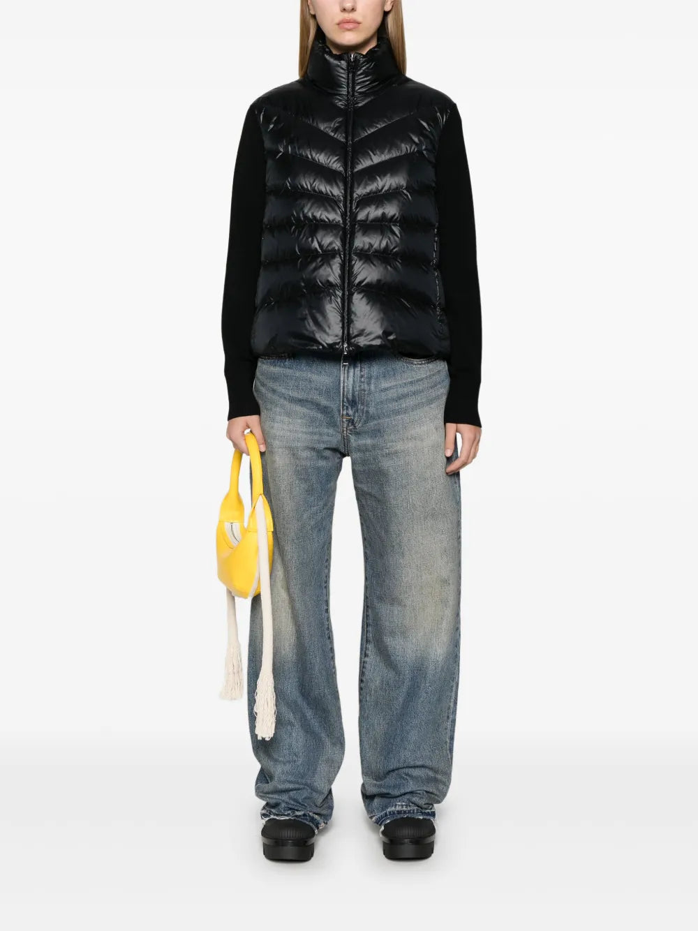 Moncler Quilted Knit-Sleeve Puffer Jacket - image 2