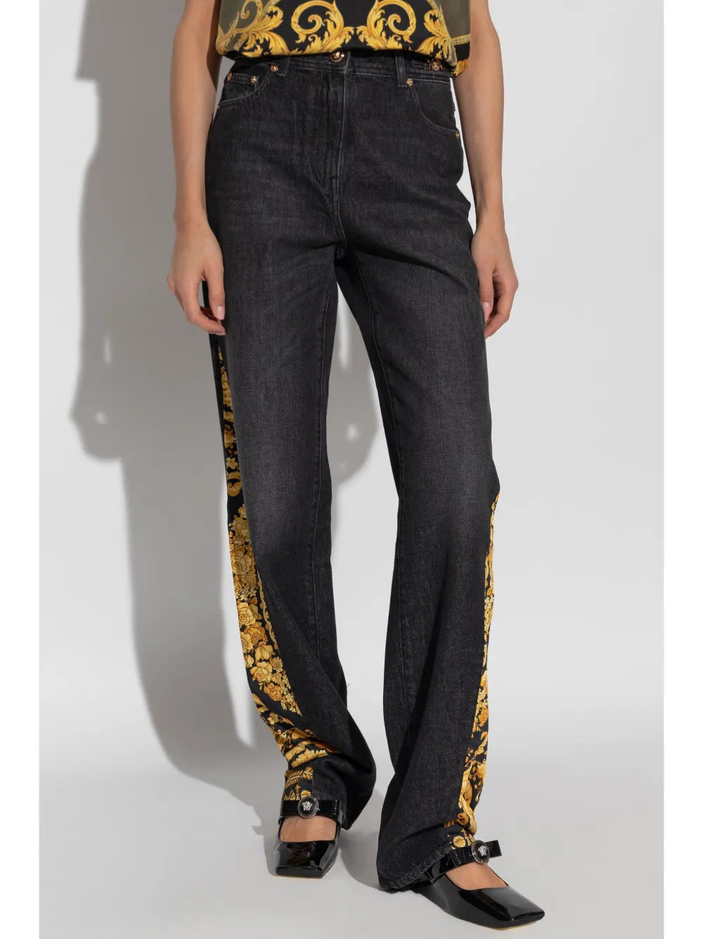 Versace Baroque Panel Straight-Leg Jeans - image 3