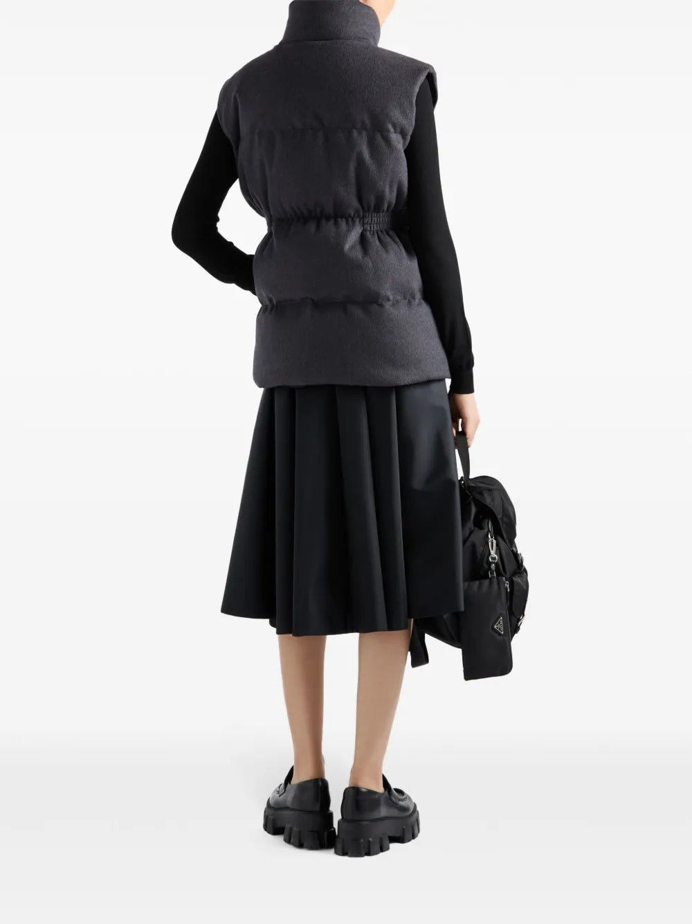 Prada Belted Padded Vest with High Collar - image 3