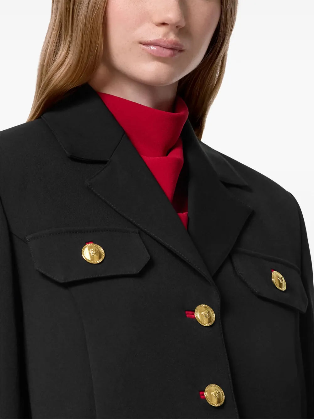 Versace Cropped Medusa Button Tailored Jacket - image 7