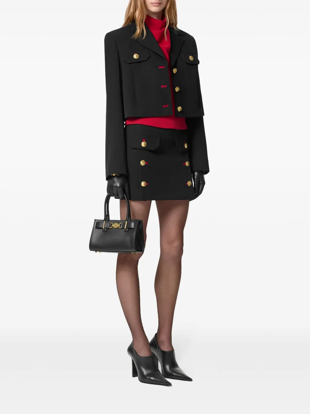 Versace Cropped Medusa Button Tailored Jacket - image 2