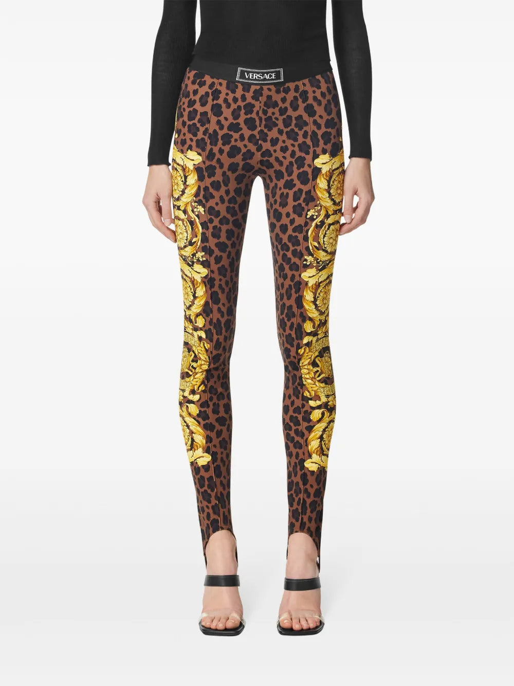 Versace Leopard Baroque Stirrup Leggings - image 3