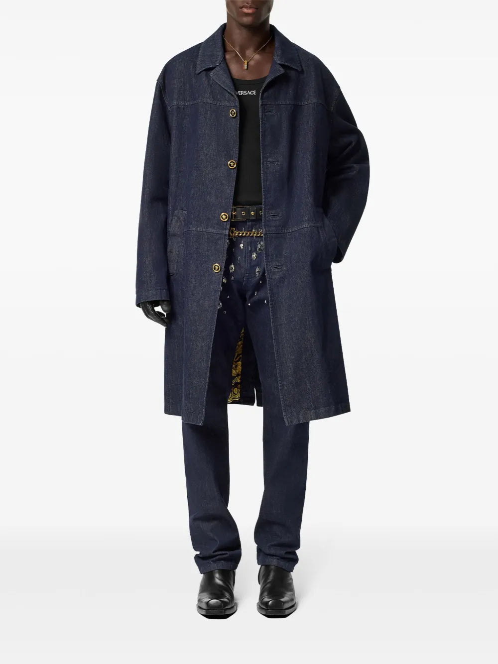 Versace Raw Denim Coat - image 2