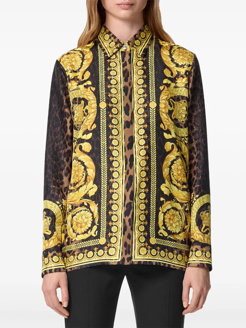 Versace Baroque Silk Shirt-Leopard - image 3