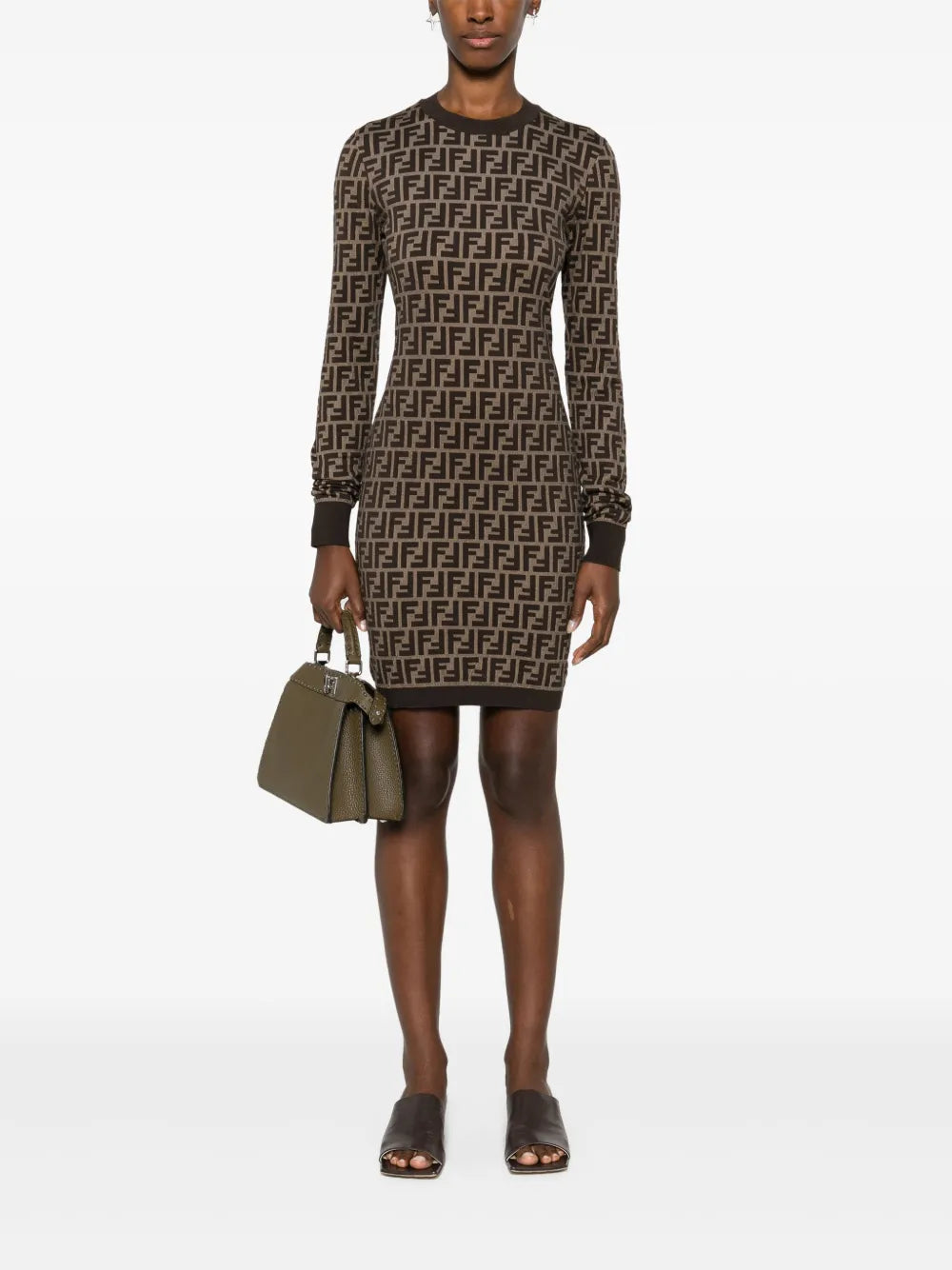 Fendi Monogram Knit Bodycon Dress - image 2