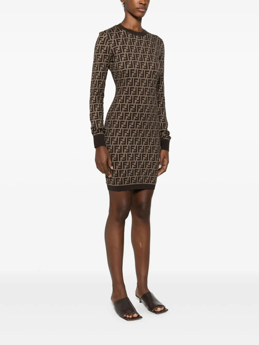Fendi Monogram Knit Bodycon Dress - image 3
