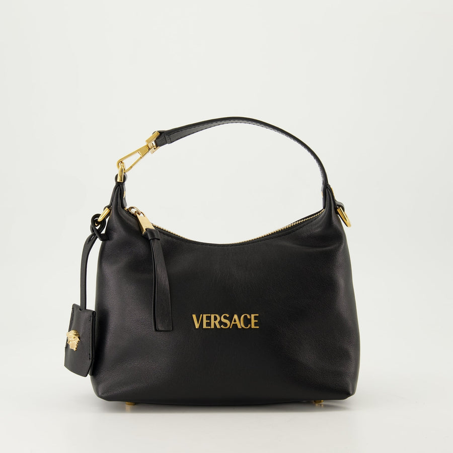 Versace Logo Leather Hobo Bag
