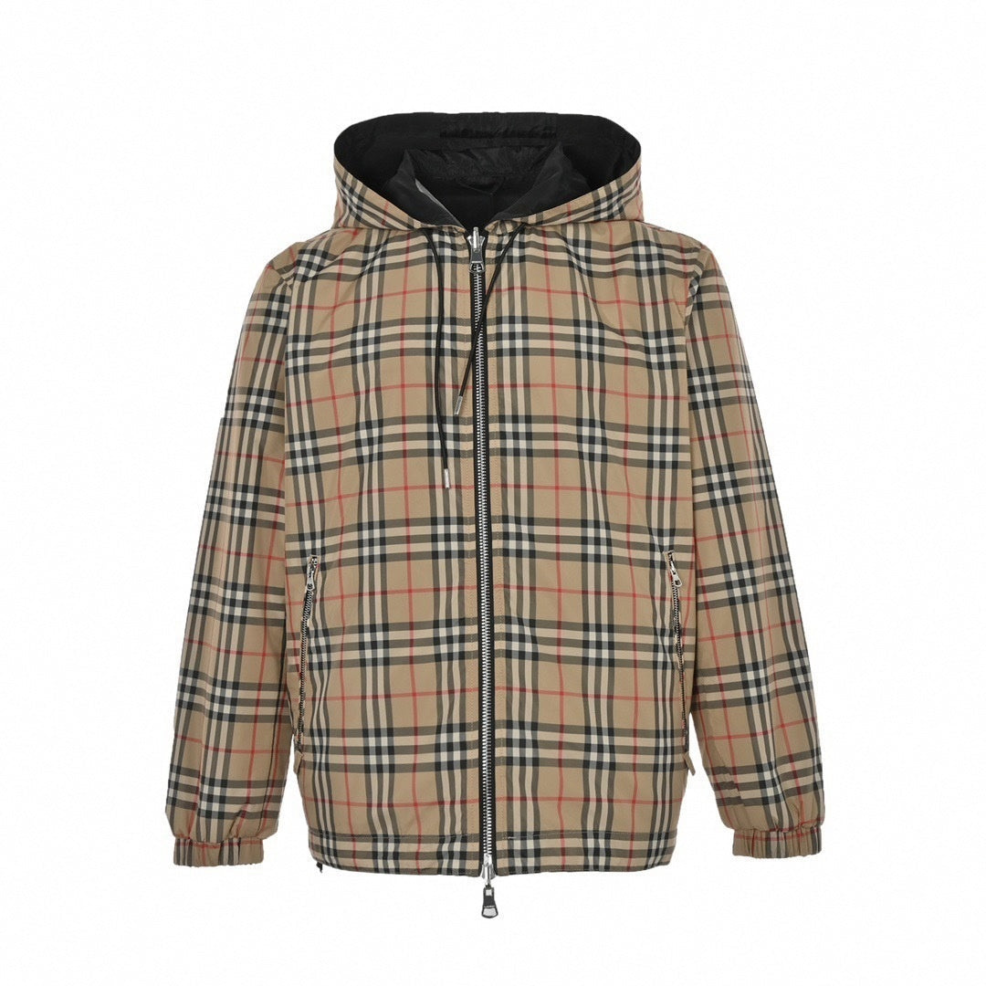 Burberry Reversible Vintage Check Hooded Windbreaker
