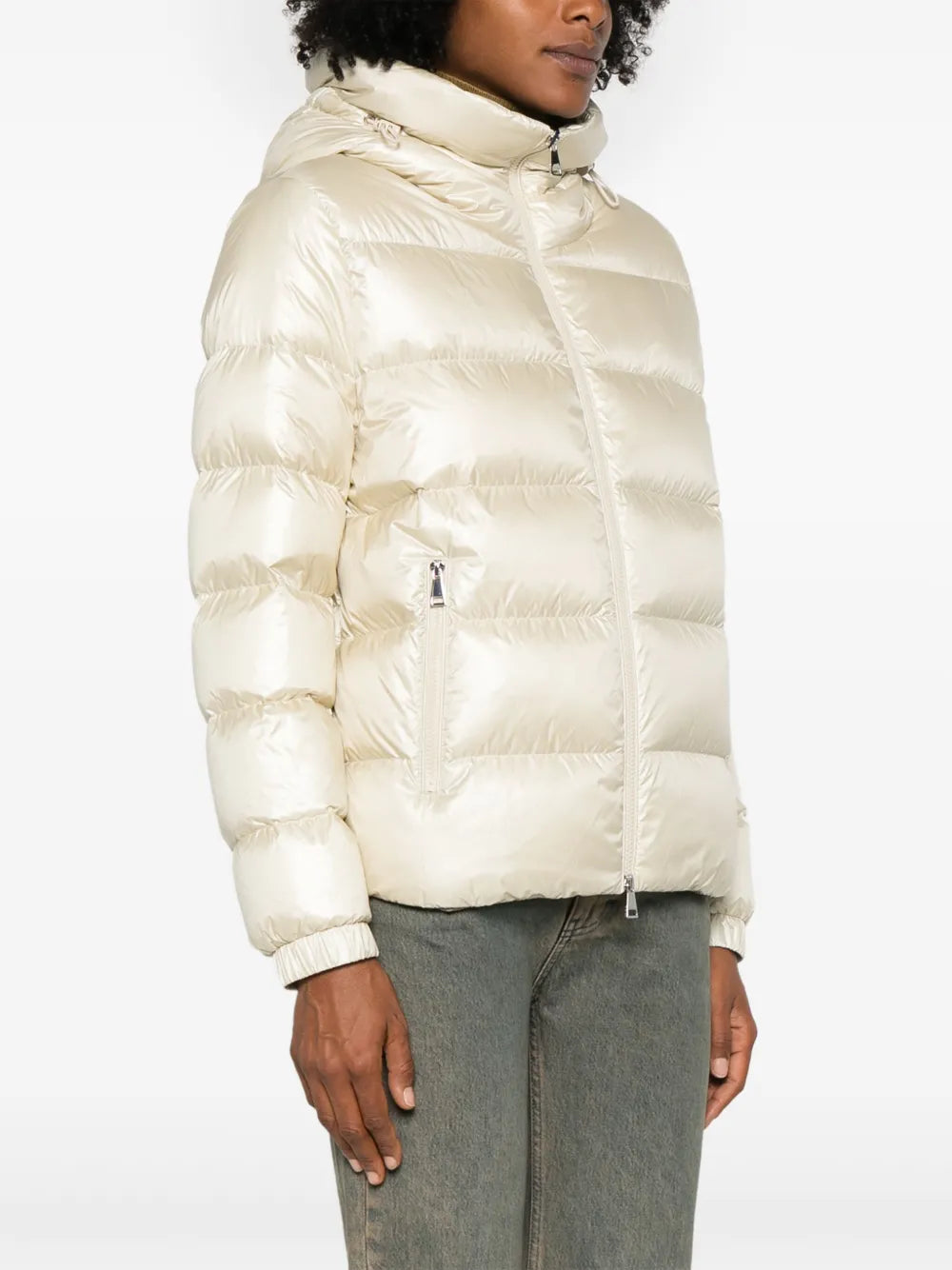 Moncler Cream Hooded Down Puffer Jacket - image 3