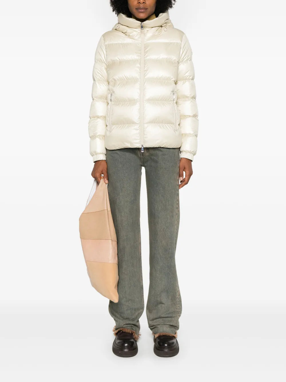 Moncler Cream Hooded Down Puffer Jacket - image 2