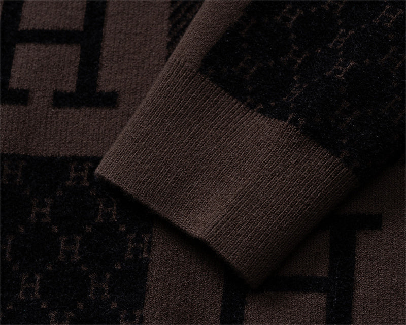 Hermes Checkered “H” & Horse Motif Wool Sweater - image 4