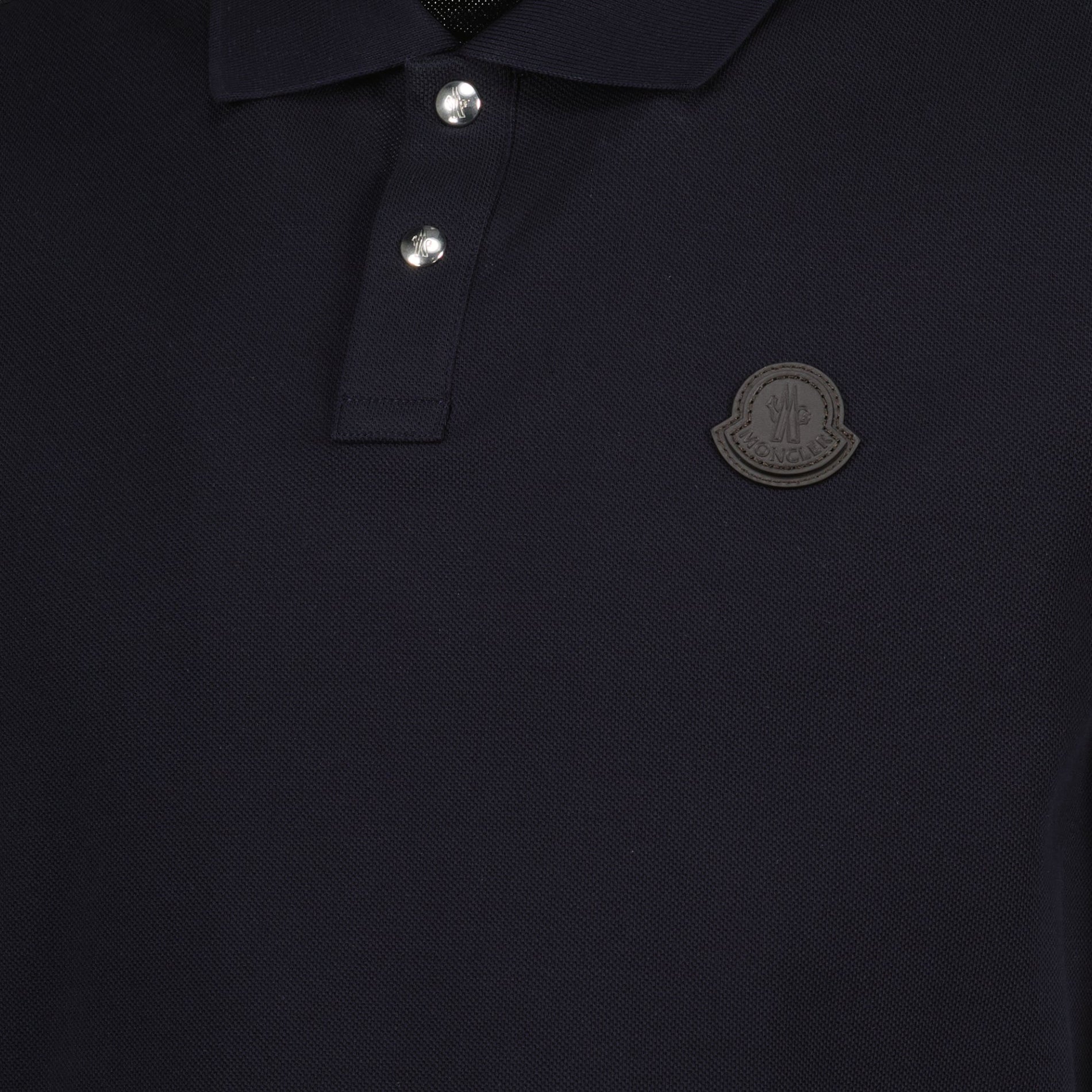 Moncler Navy Polo with Tonal Logo Patch - image 4
