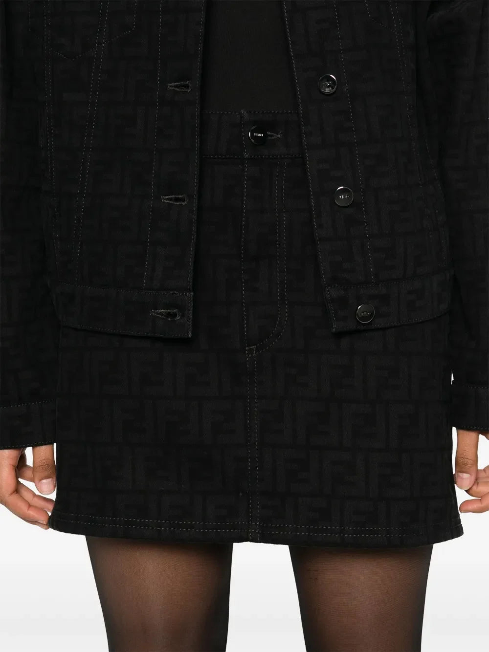 Fendi FF Denim Skirt - image 7