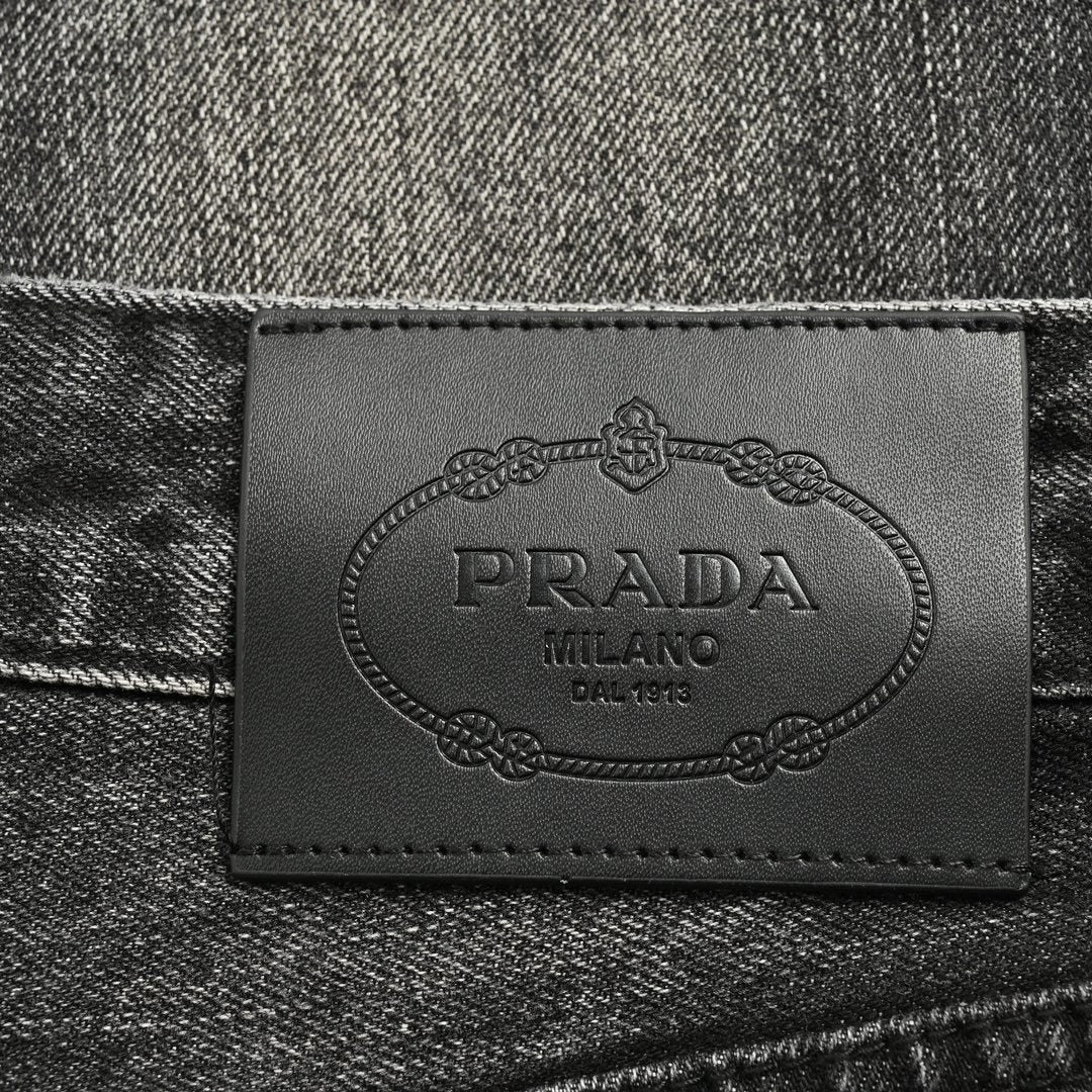 Prada Men's Faded Black Slim-Fit Denim Jeans - image 7