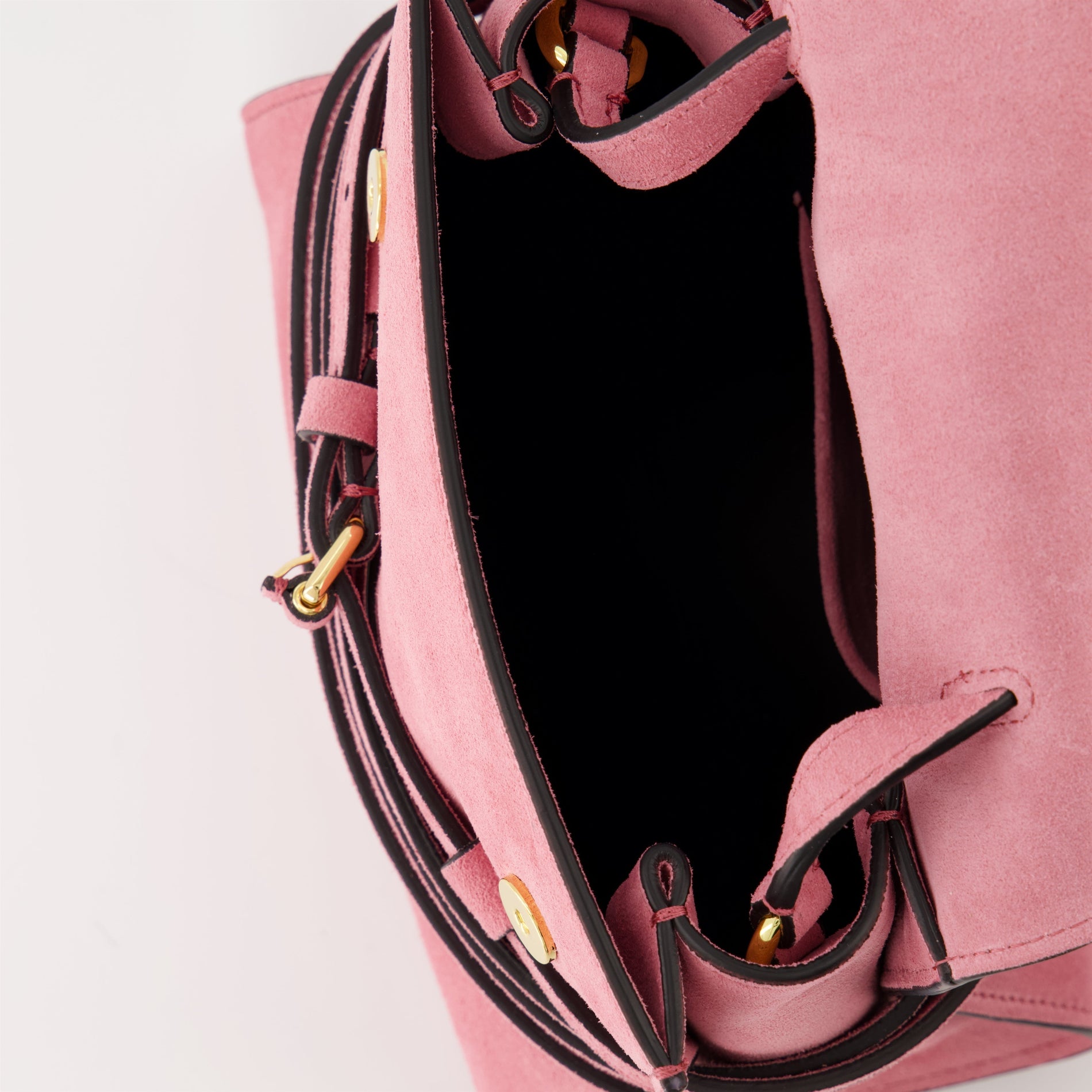 Moschino Tie Me Leather shoulder bag (Pink suede) - image 4