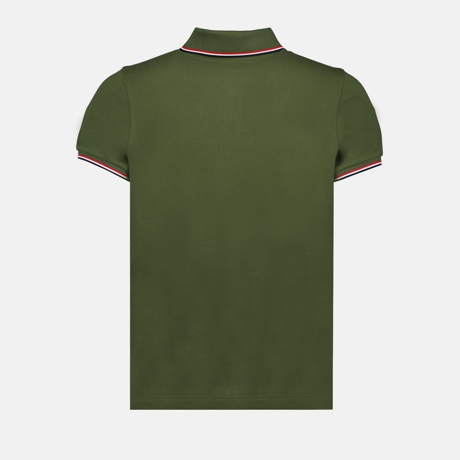 Moncler Moncler Olive Green Polo Shirt with Signature Tricolor Trim - image 4