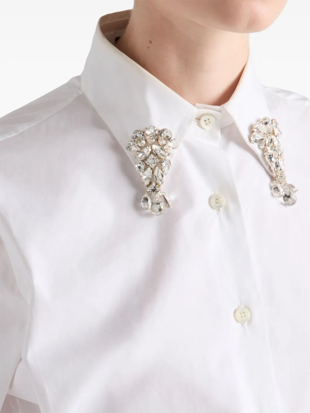 Prada Crystal Embellished Collar Shirt - image 6