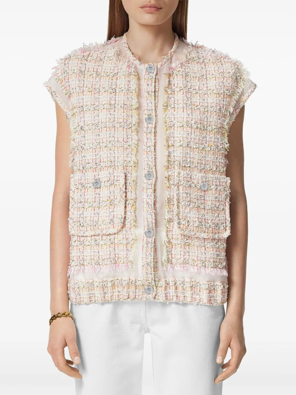 Versace Vest in Multicolor Bouclé - image 3