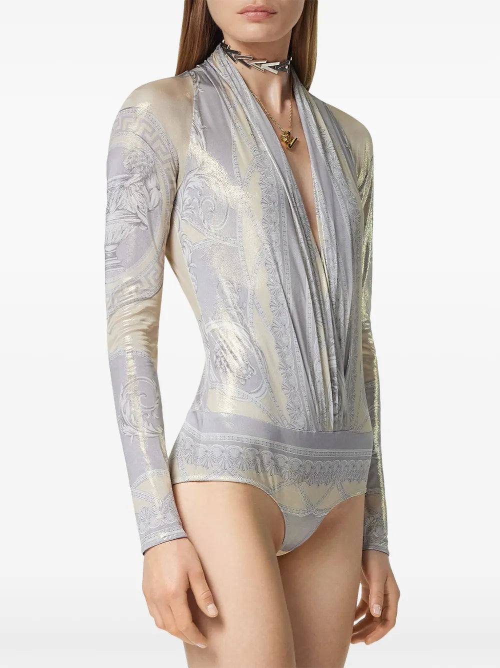 Versace Barocco Draped Bodysuit - image 3