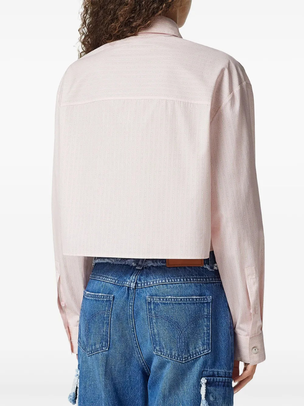 Versace Cropped Chain Print Shirt - image 6