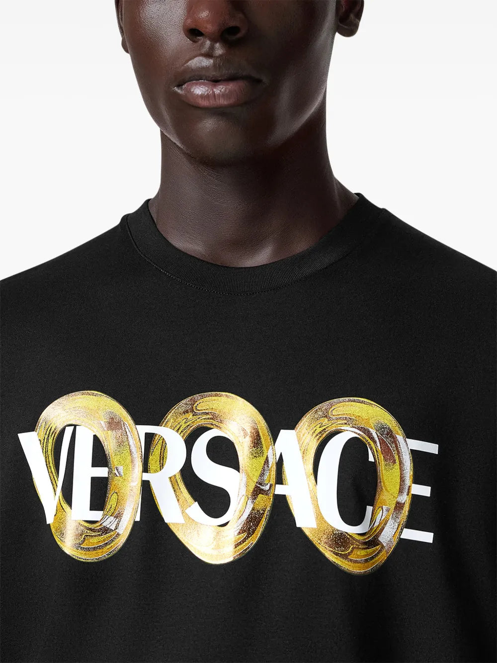 Versace Black Maxi Chain Logo T-Shirt - image 5
