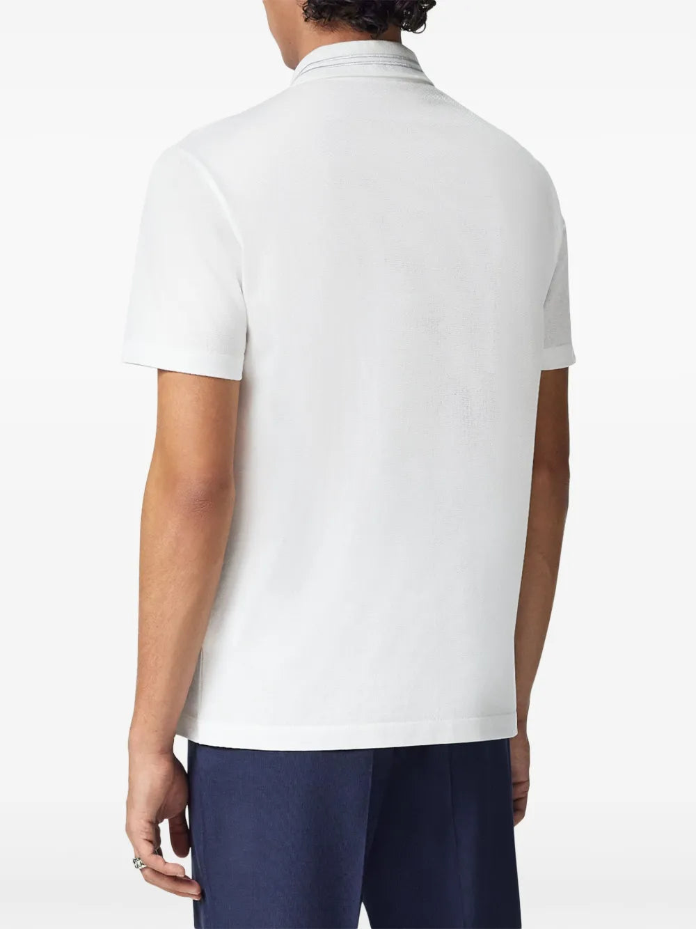 Versace Versace Minimalist White Polo Shirt with Medusa Accent - image 6