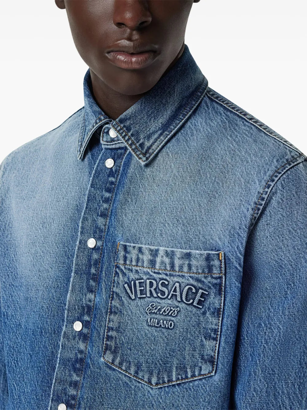 Versace Denim Shirt - image 7