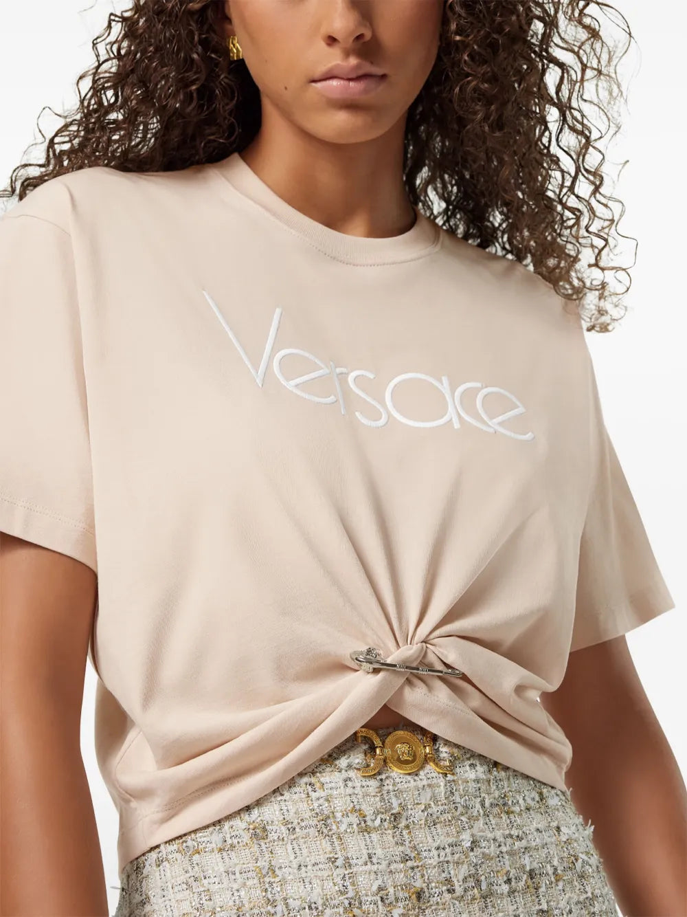 Versace Logo Twist Crop T-Shirt - image 7