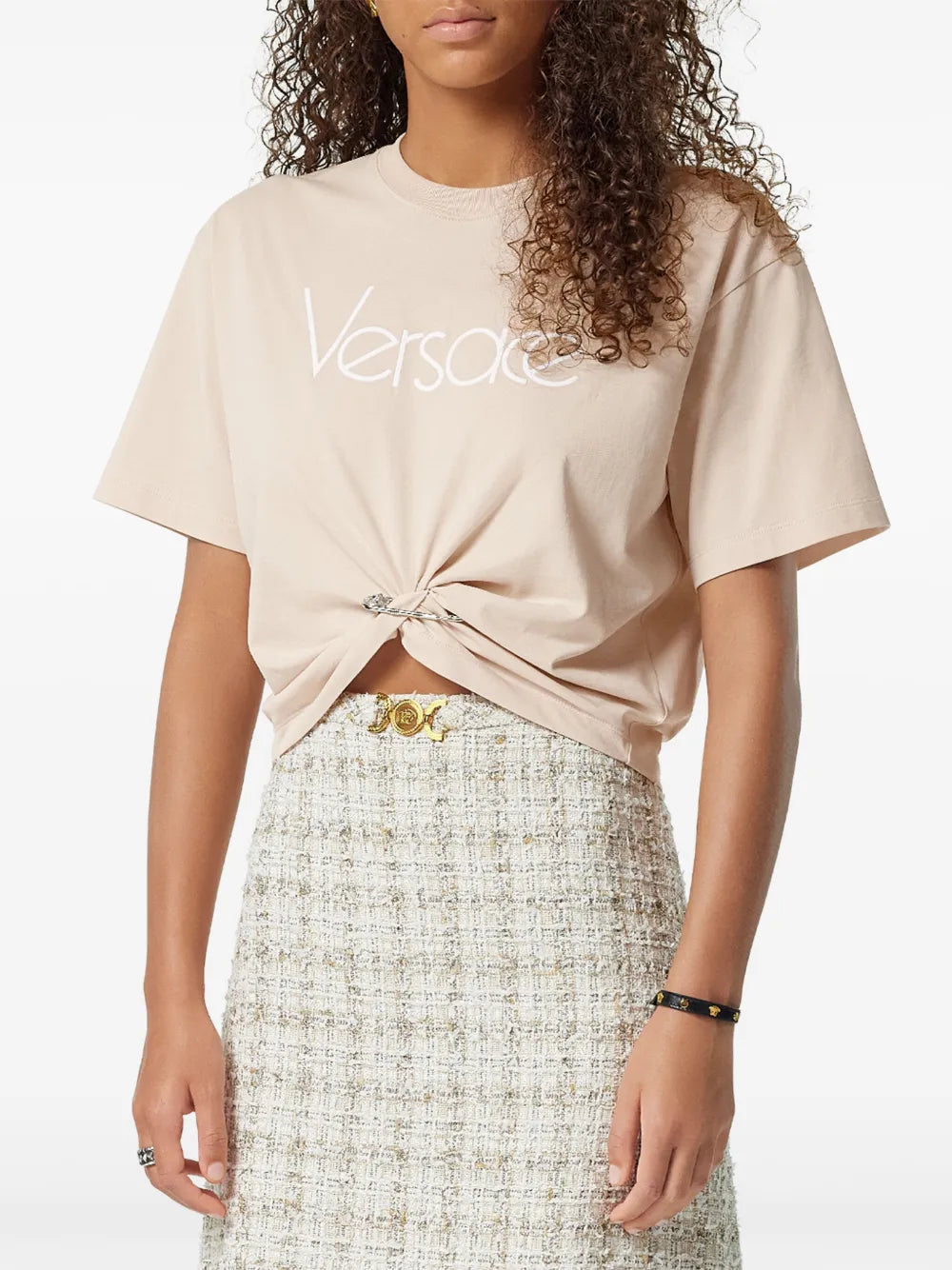 Versace Logo Twist Crop T-Shirt - image 3