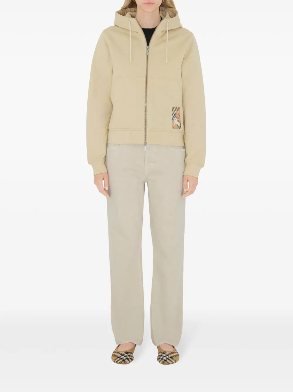 Burberry Check Detail Zip-Up Hoodie - image 2
