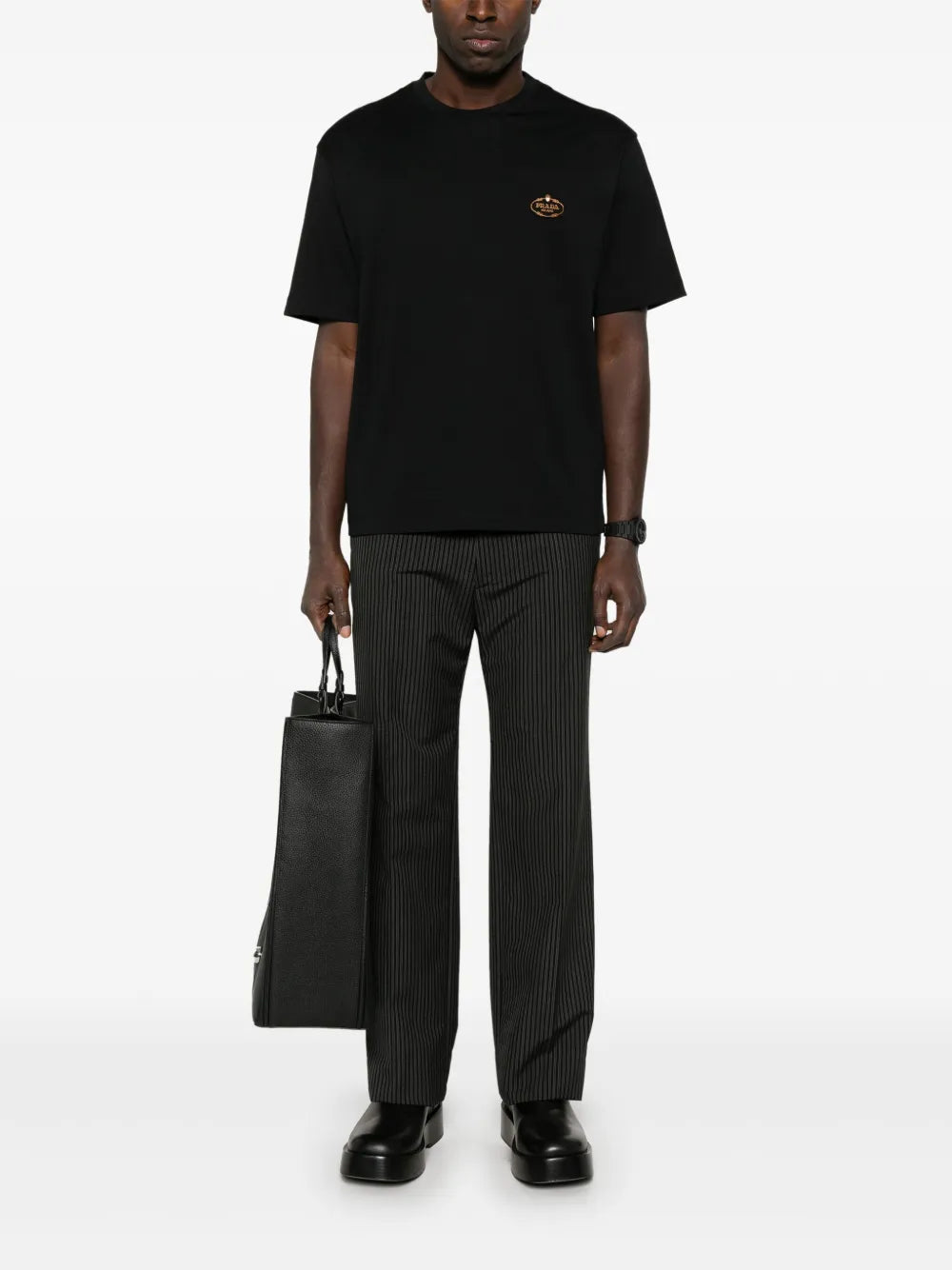 Prada Emblem Logo Cotton T-Shirt - image 2
