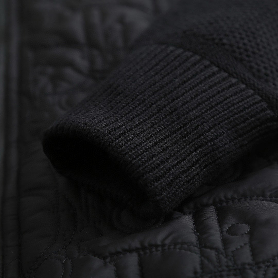 Dior Black Quilted Wool Hooded Zip Jacket - image 6