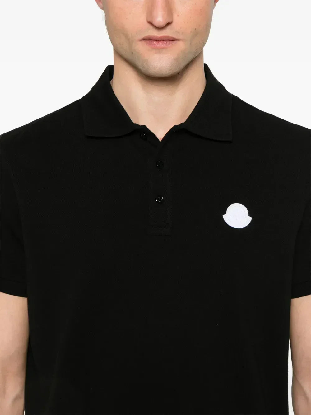 Moncler Black Polo Shirt with Tonal Logo - image 6