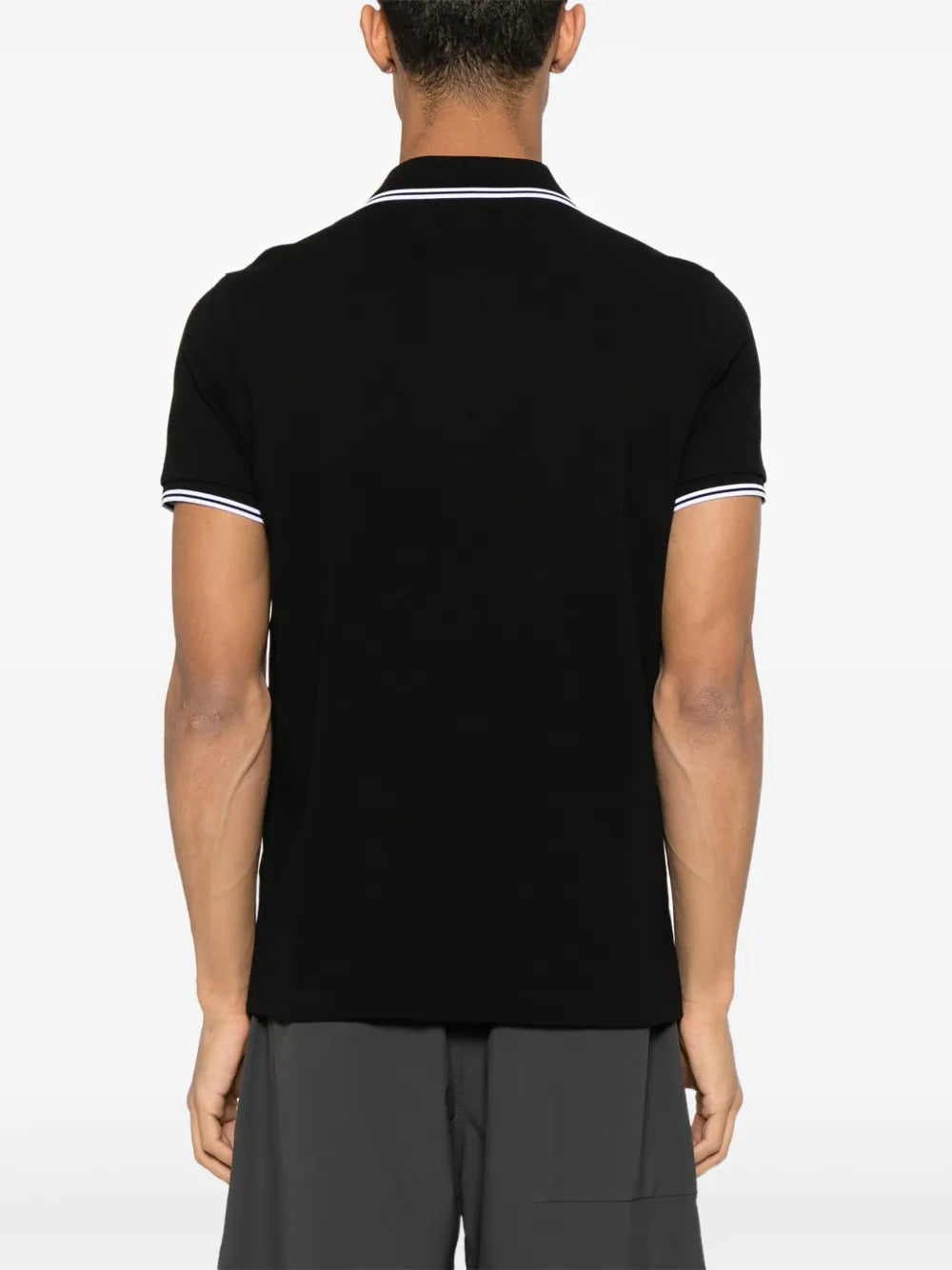Moncler Black Polo Shirt with Contrast Stripe Trim - image 3