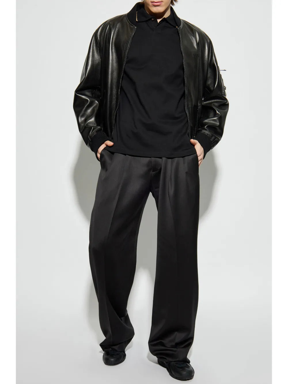 Versace Versace Black Polo Shirt with Gold Medusa Button Detail - image 2