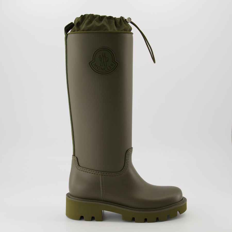 Moncler Ginette Tall Rain Boots – Olive Green