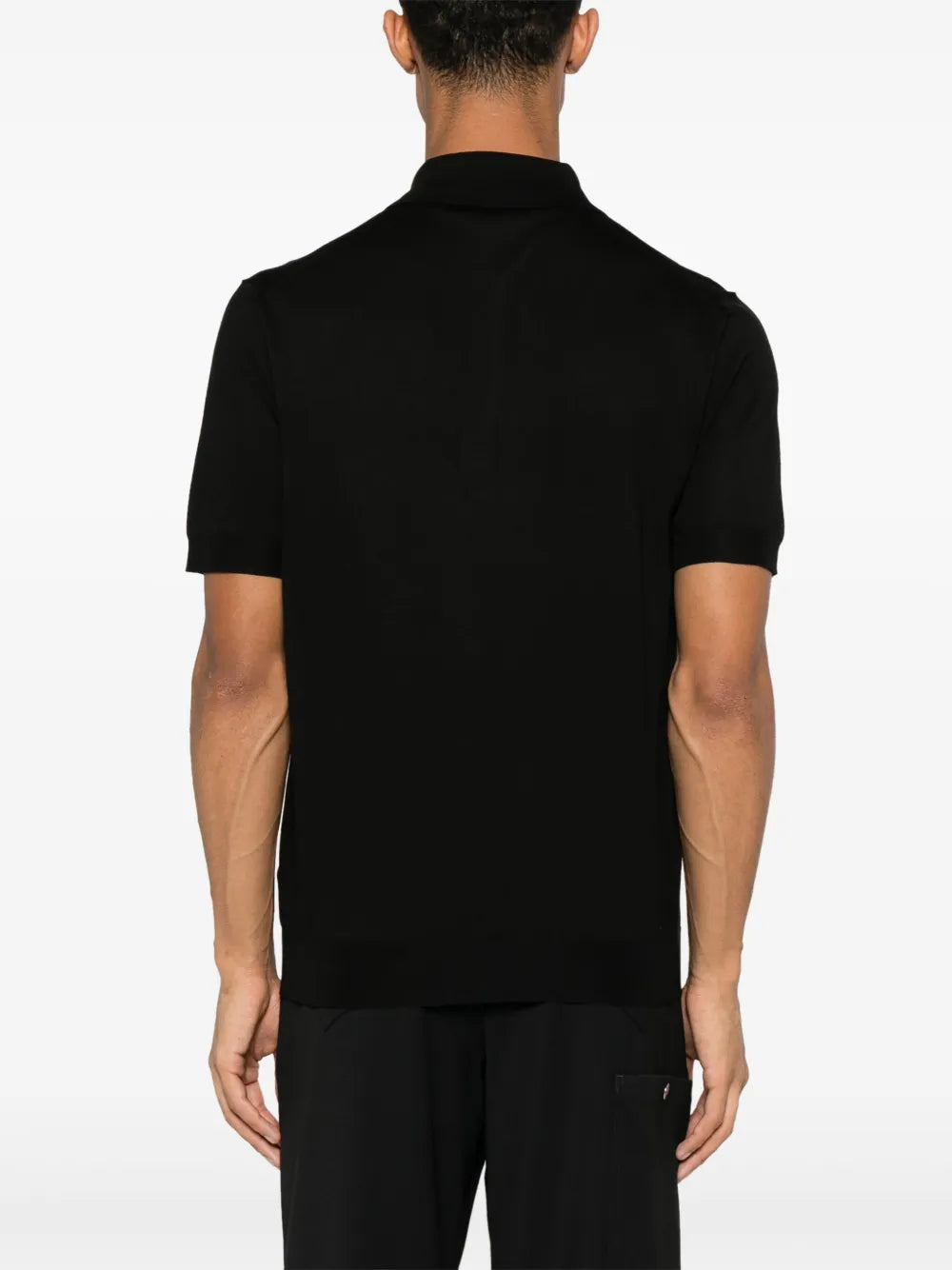 Prada Prada Black Silk Knit Polo Shirt with Minimalist Finish - image 3