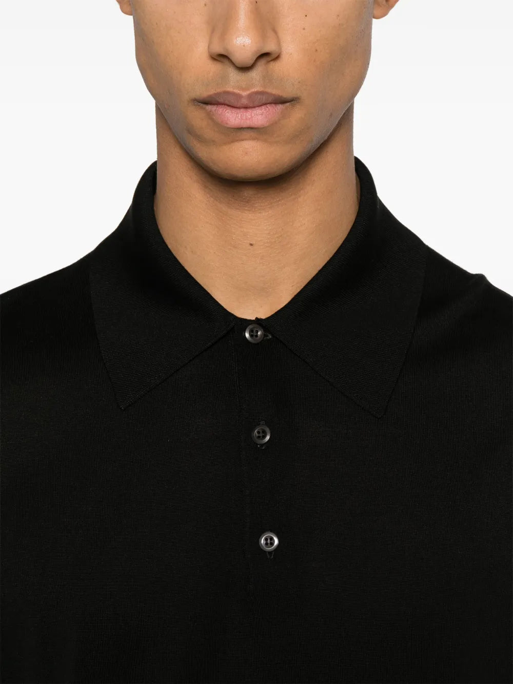 Prada Prada Black Silk Knit Polo Shirt with Minimalist Finish - image 6