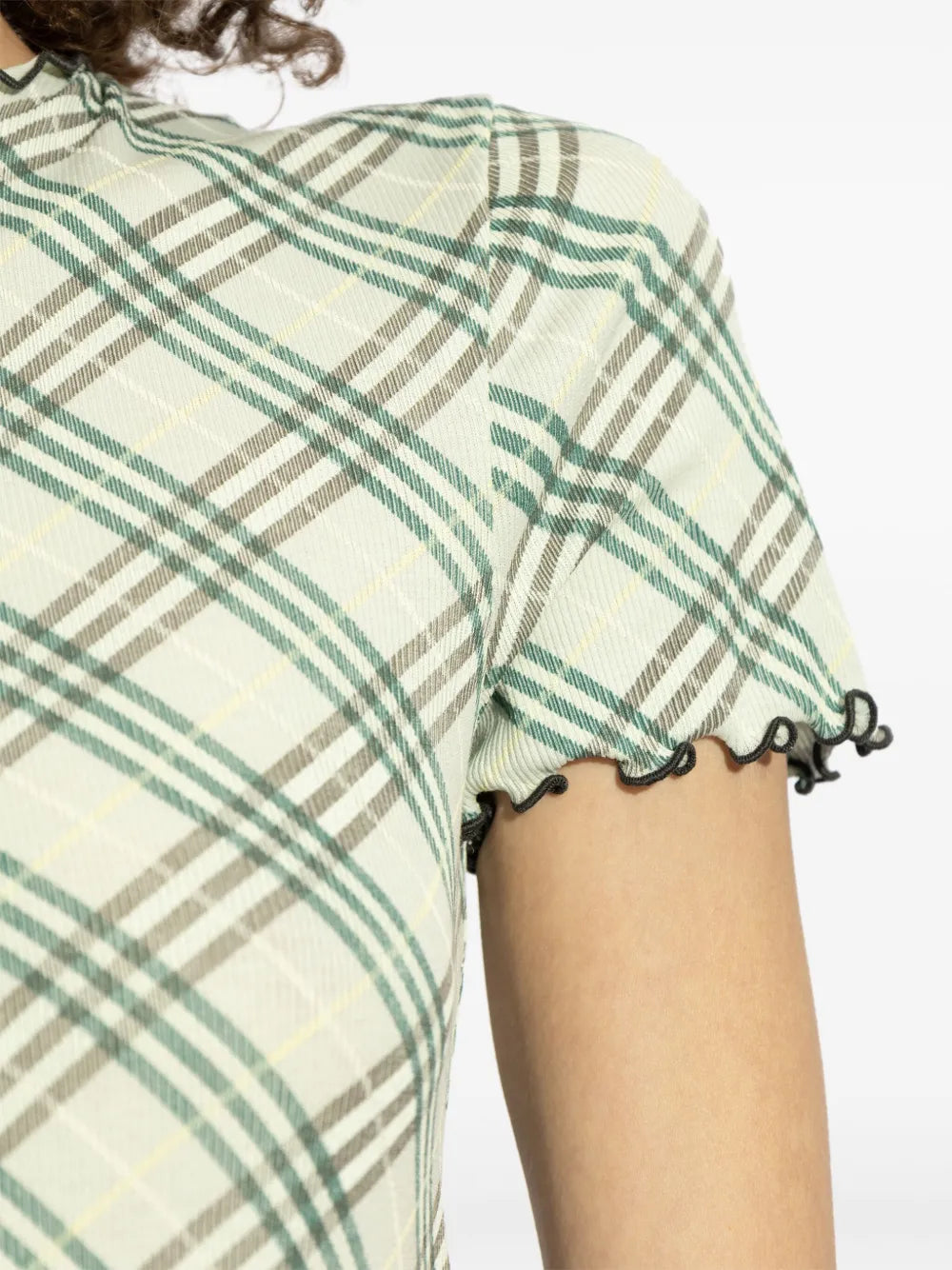 Burberry Check Print Mesh T-Shirt - image 7