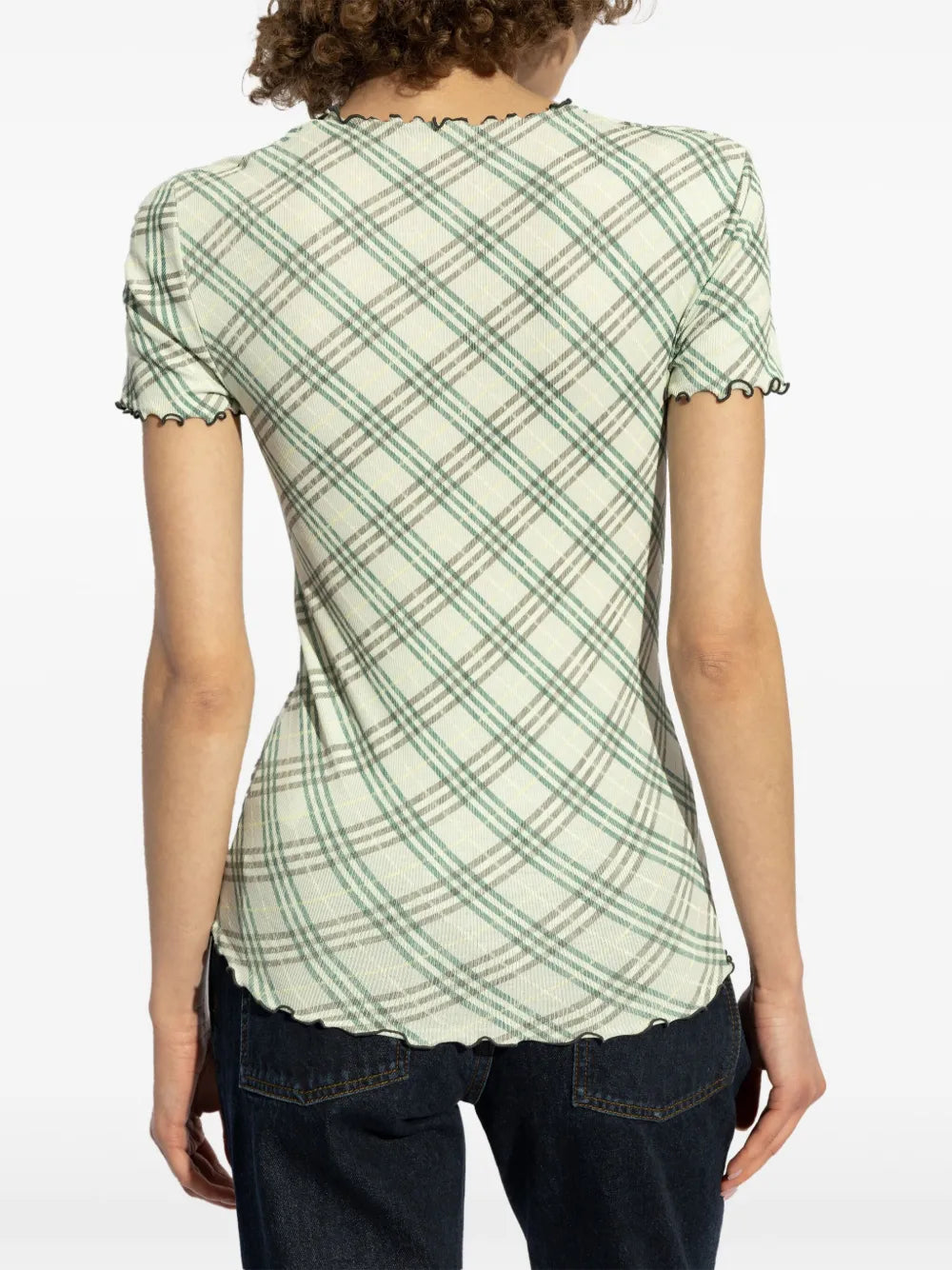 Burberry Check Print Mesh T-Shirt - image 6