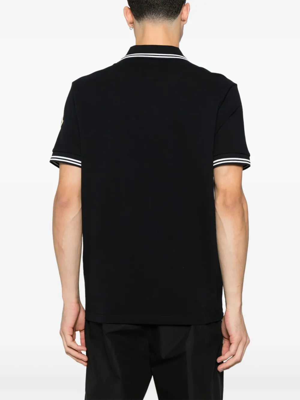 Moncler Navy Polo Shirt with Contrast Stripe Trim - image 3